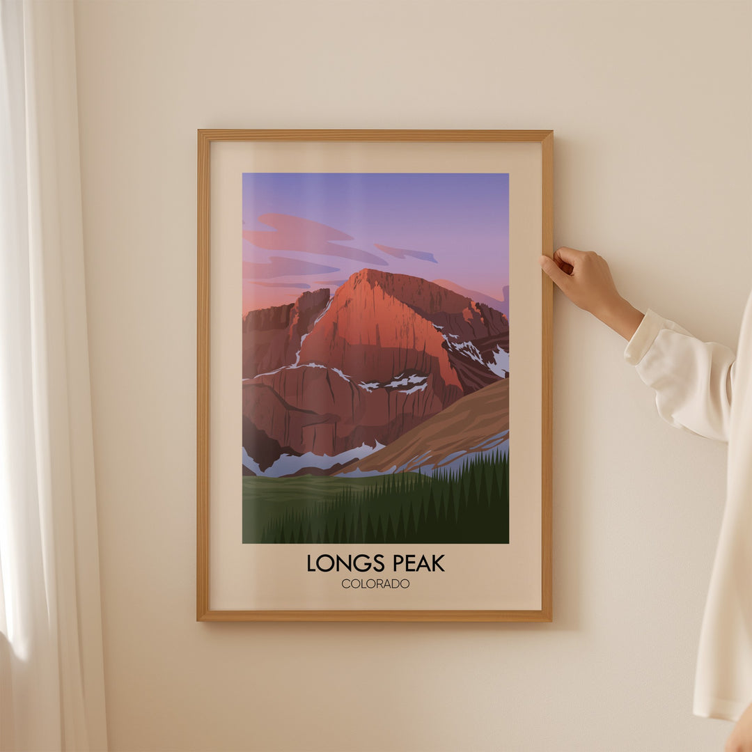 Longs Peak Colorado USA Travel Poster