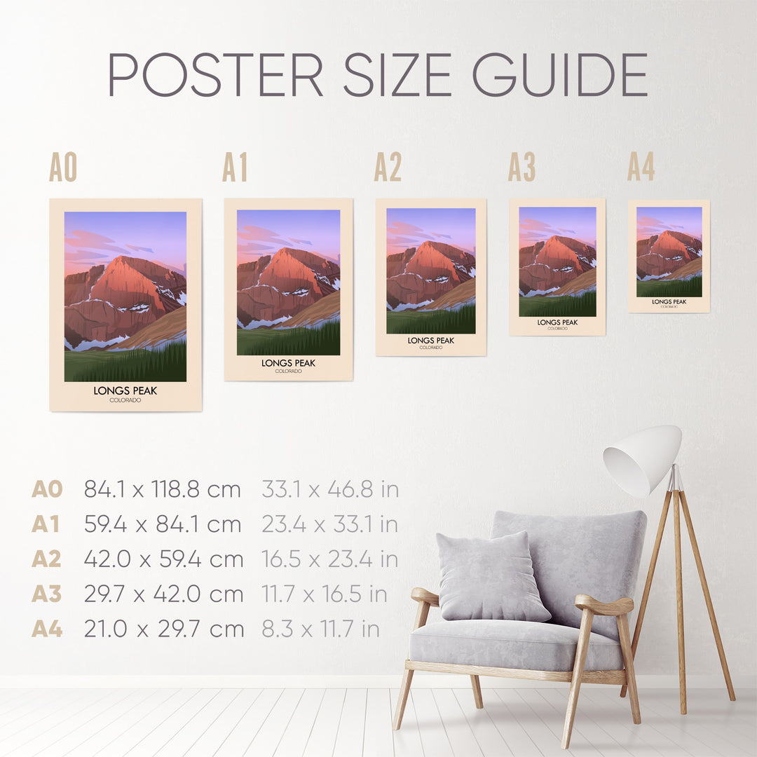 Longs Peak Colorado USA Travel Poster