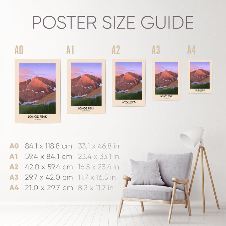 Longs Peak Colorado USA Travel Poster