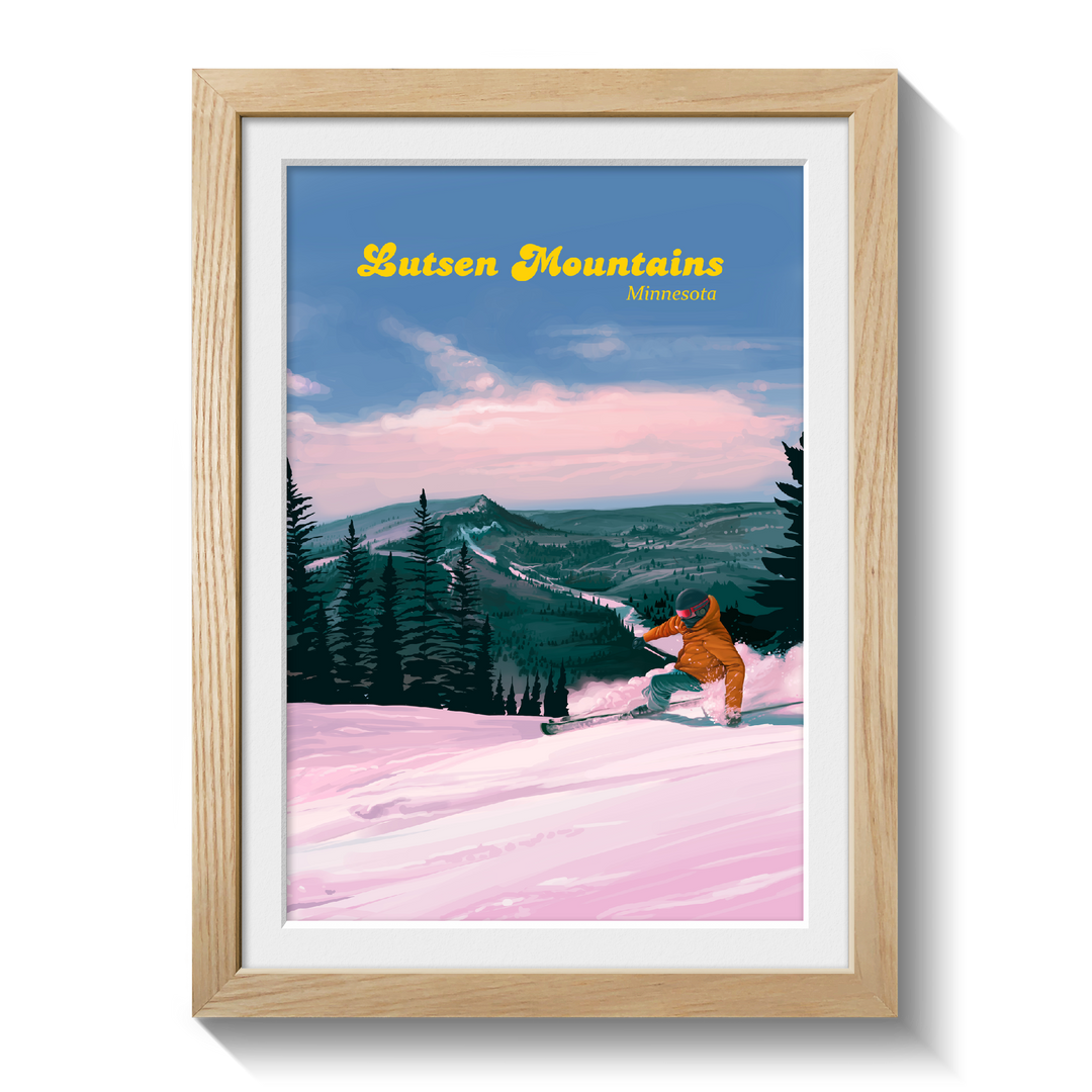 Lutsen Mountains Ski Resort Travel Poster