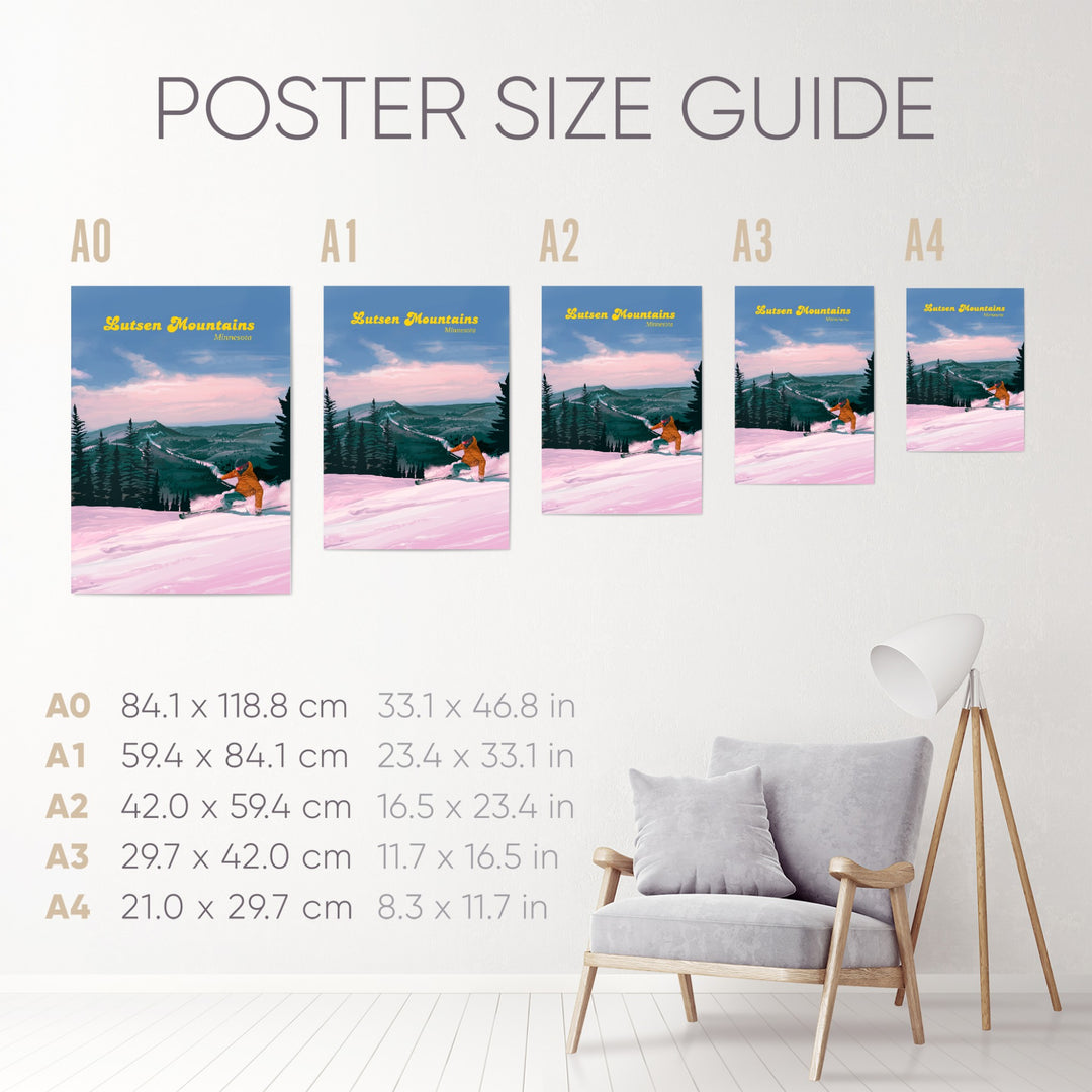Lutsen Mountains Ski Resort Travel Poster