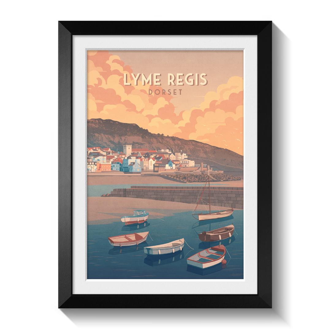 Lyme Regis Seaside Travel Poster