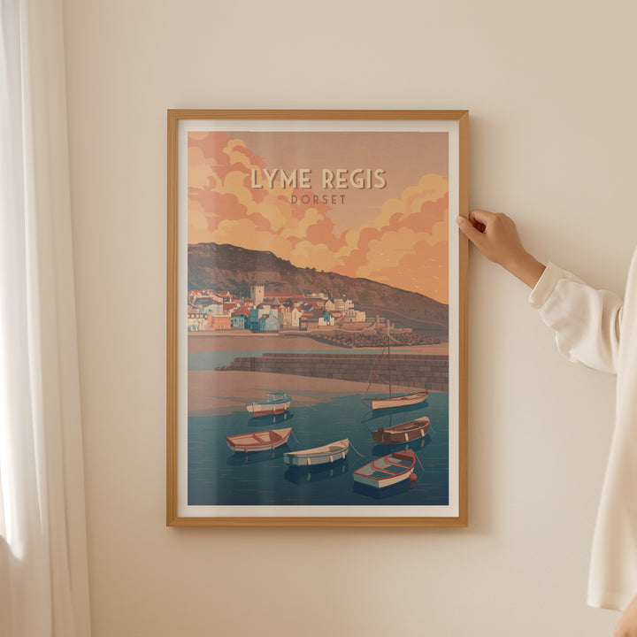 Lyme Regis Seaside Travel Poster