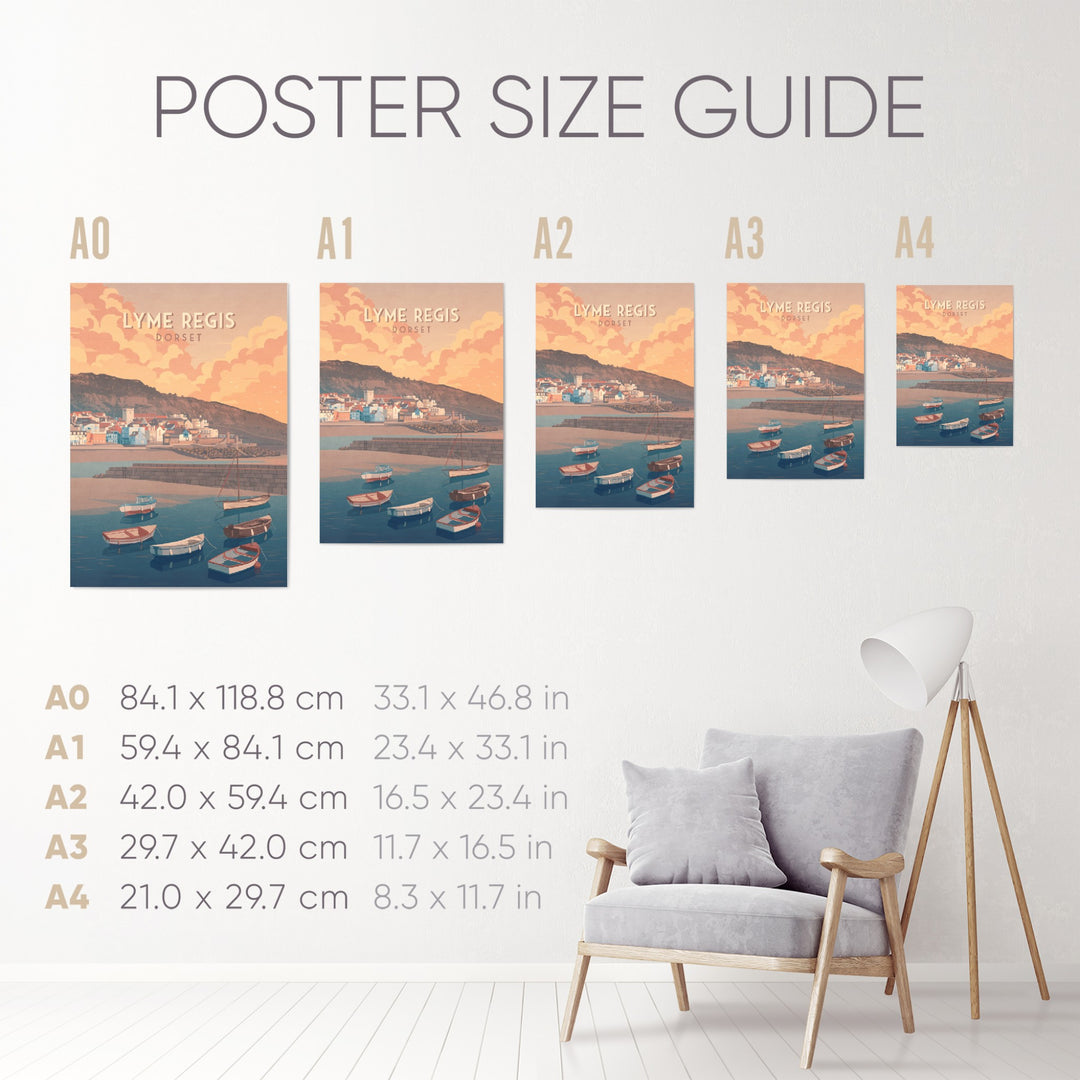 Lyme Regis Seaside Travel Poster