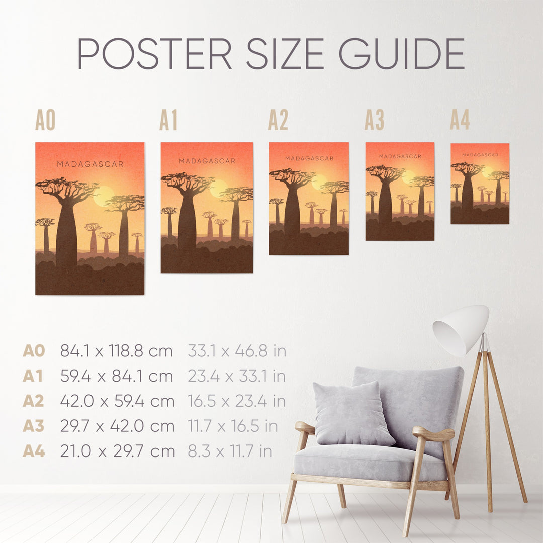 Madagascar Minimal Travel Poster