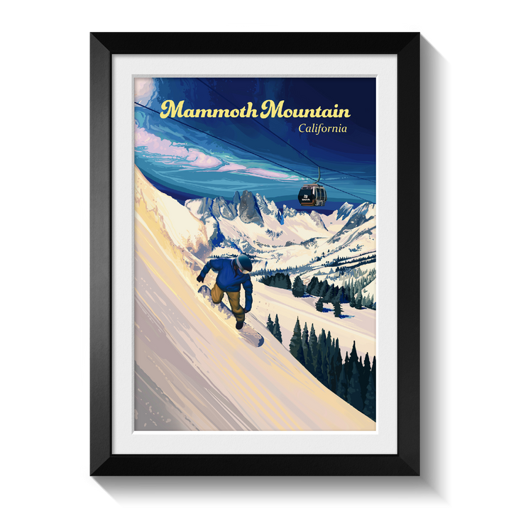 Mammoth Mountain Snowboarding Travel Poster