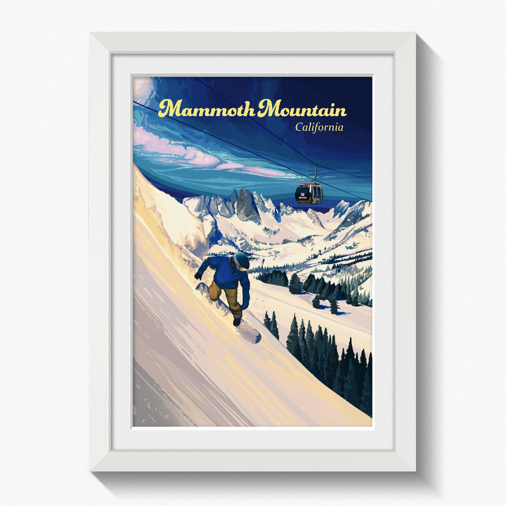 Mammoth Mountain Snowboarding Travel Poster