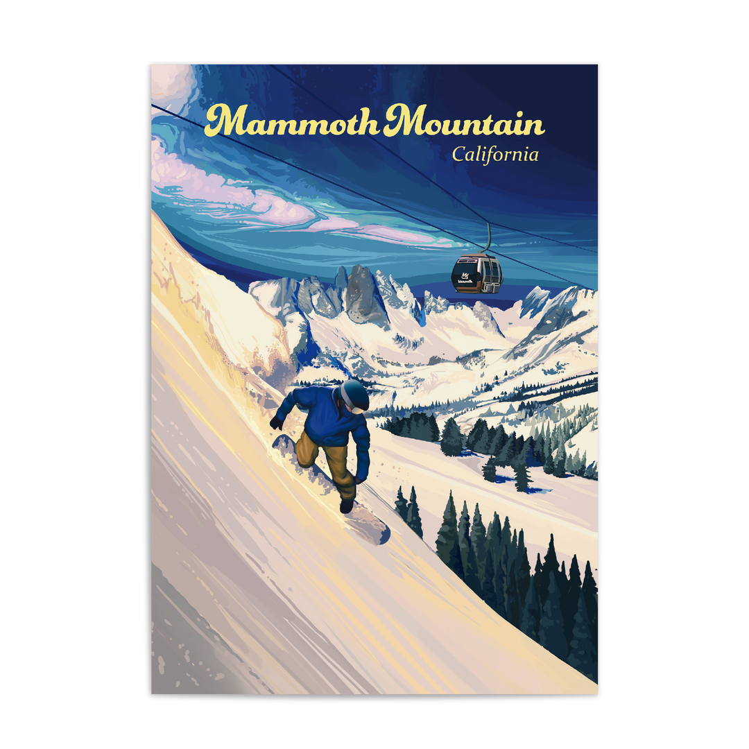 Mammoth Mountain Snowboarding Travel Poster