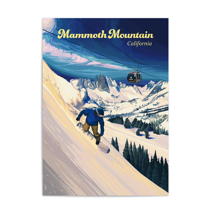 Mammoth Mountain Snowboarding Travel Poster