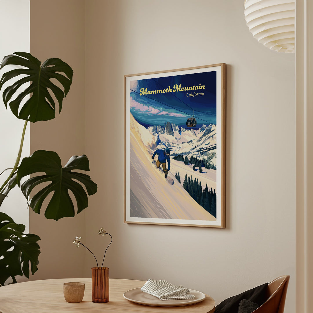 Mammoth Mountain Snowboarding Travel Poster