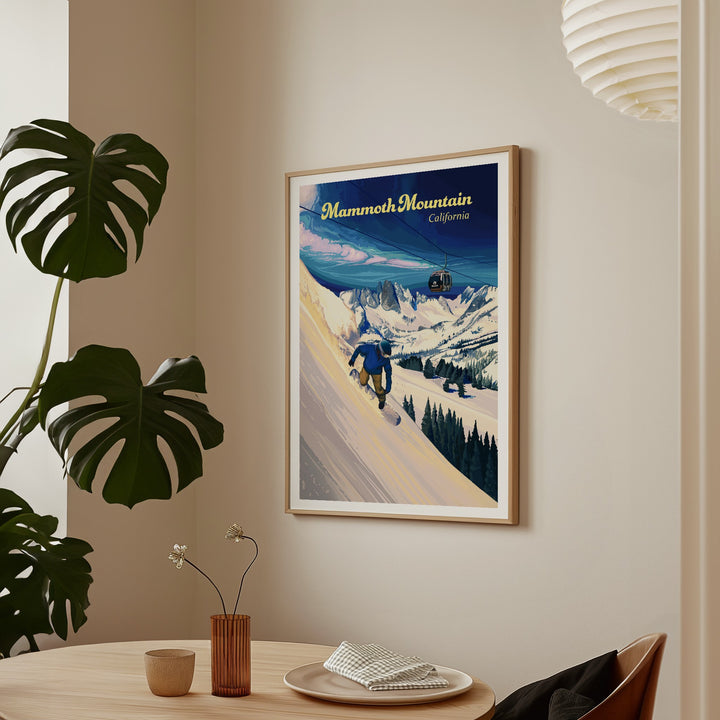 Mammoth Mountain Snowboarding Travel Poster