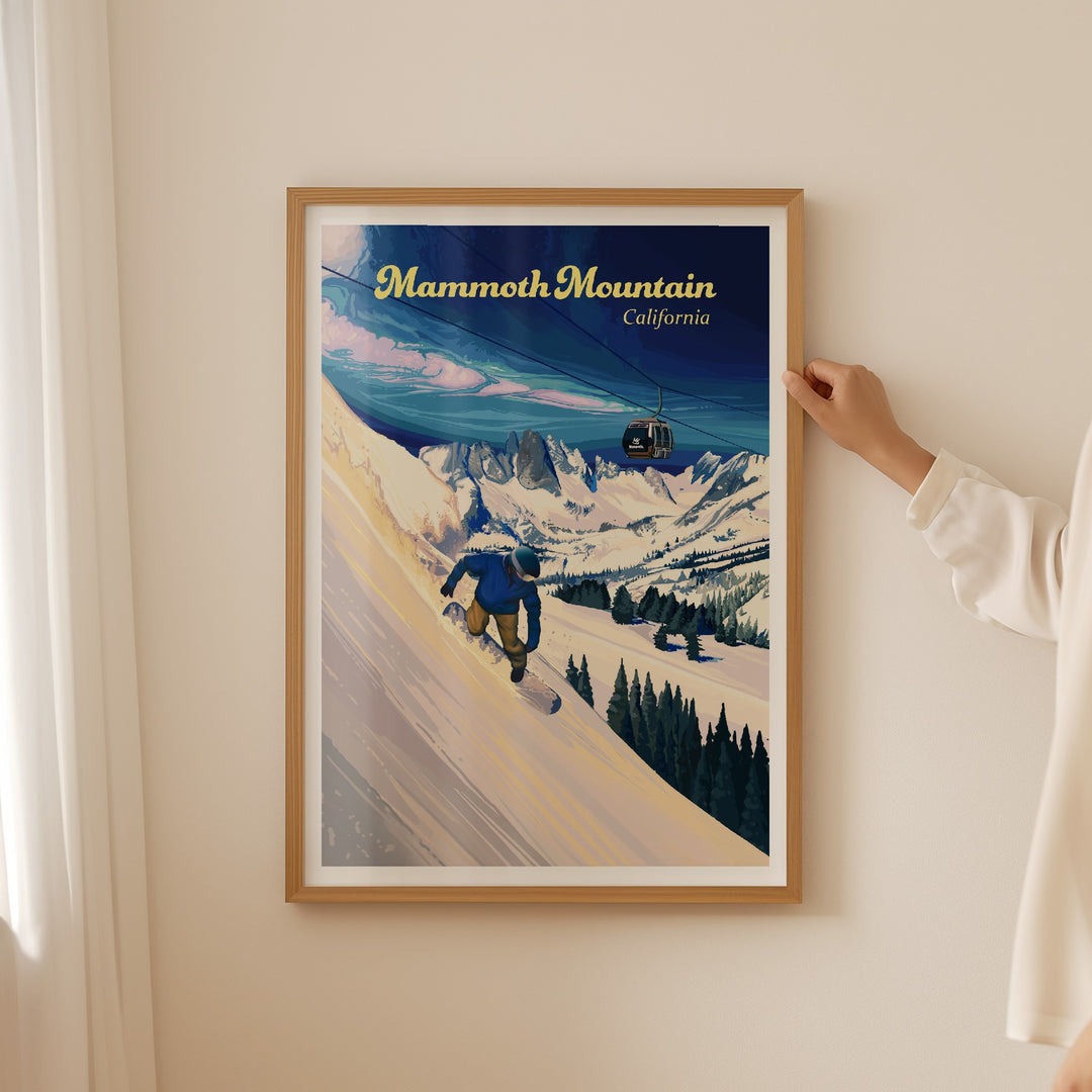 Mammoth Mountain Snowboarding Travel Poster