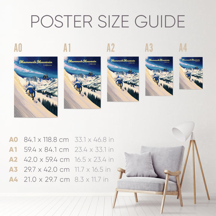 Mammoth Mountain Snowboarding Travel Poster