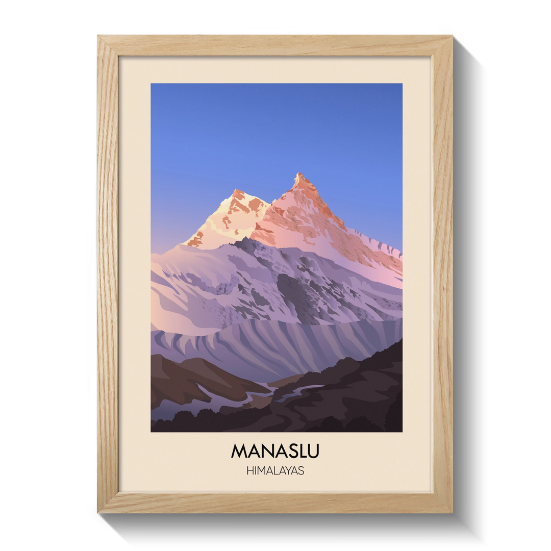 Manaslu Mountain Himalayas Poster