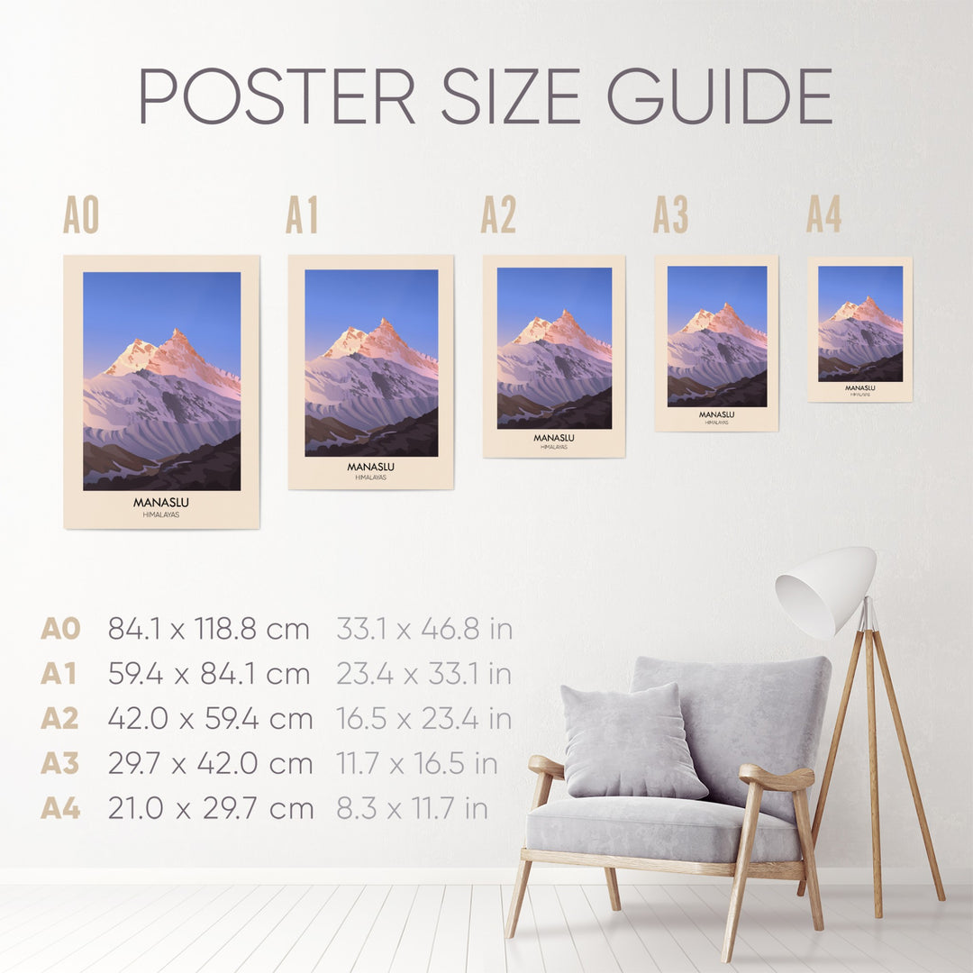 Manaslu Mountain Himalayas Poster