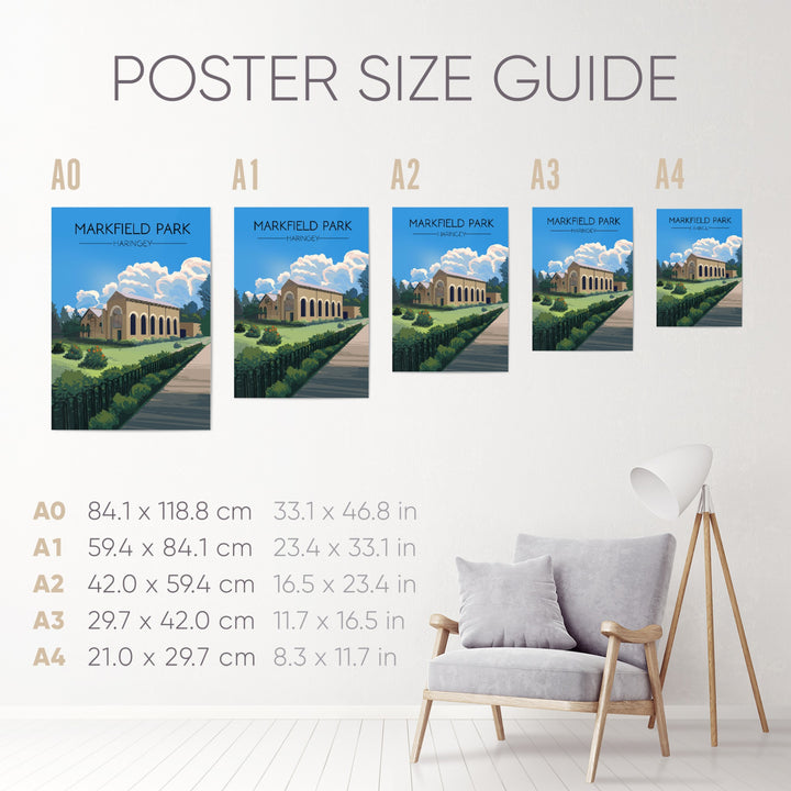 Markfield Park Haringey London Travel Poster