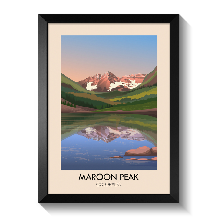 Maroon Peak Colorado USA Travel Poster