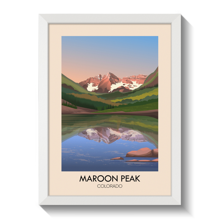 Maroon Peak Colorado USA Travel Poster