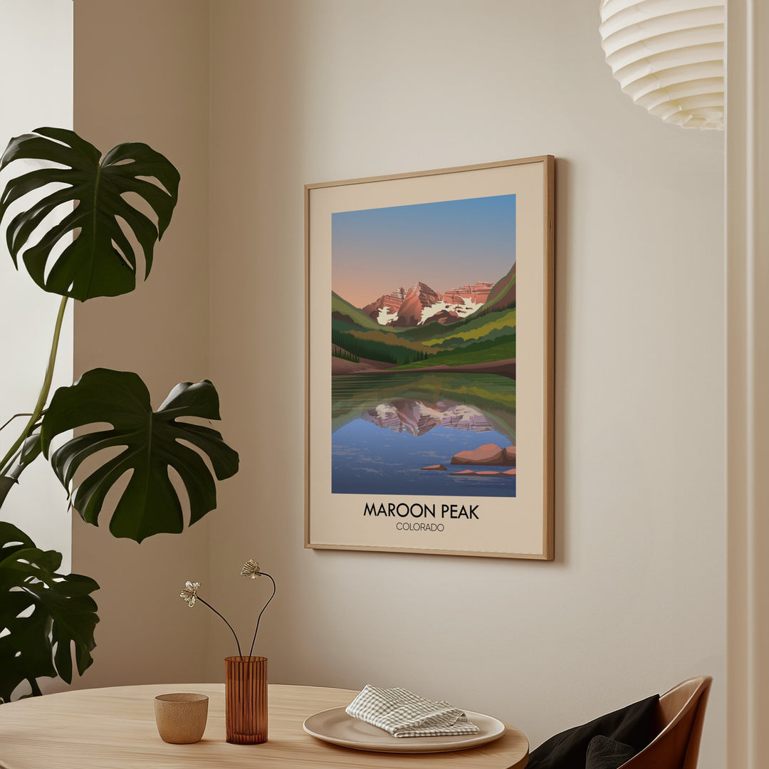 Maroon Peak Colorado USA Travel Poster