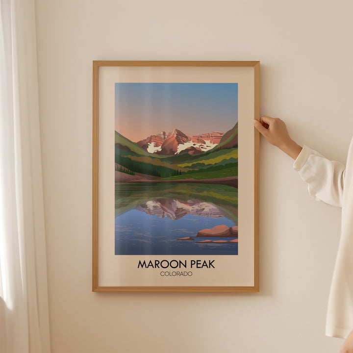 Maroon Peak Colorado USA Travel Poster