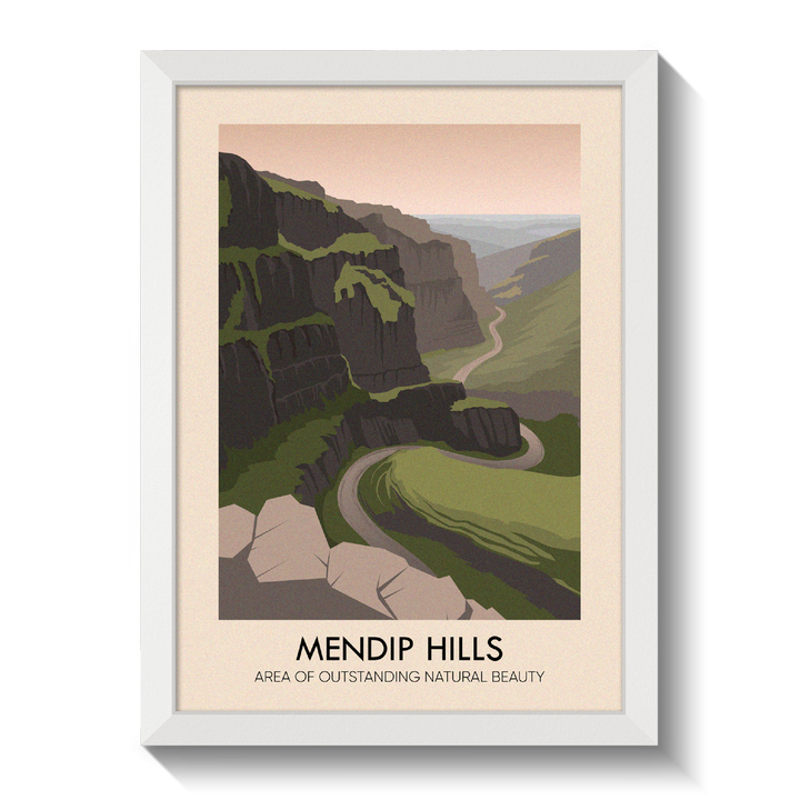 Mendip Hills AONB Travel Poster