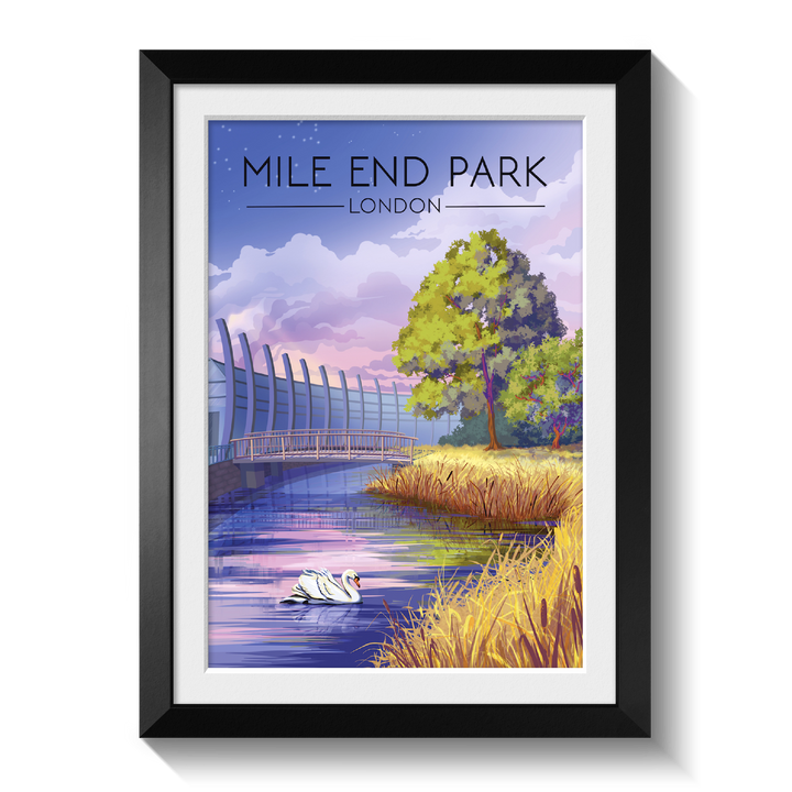 Mile End Park London Travel Poster