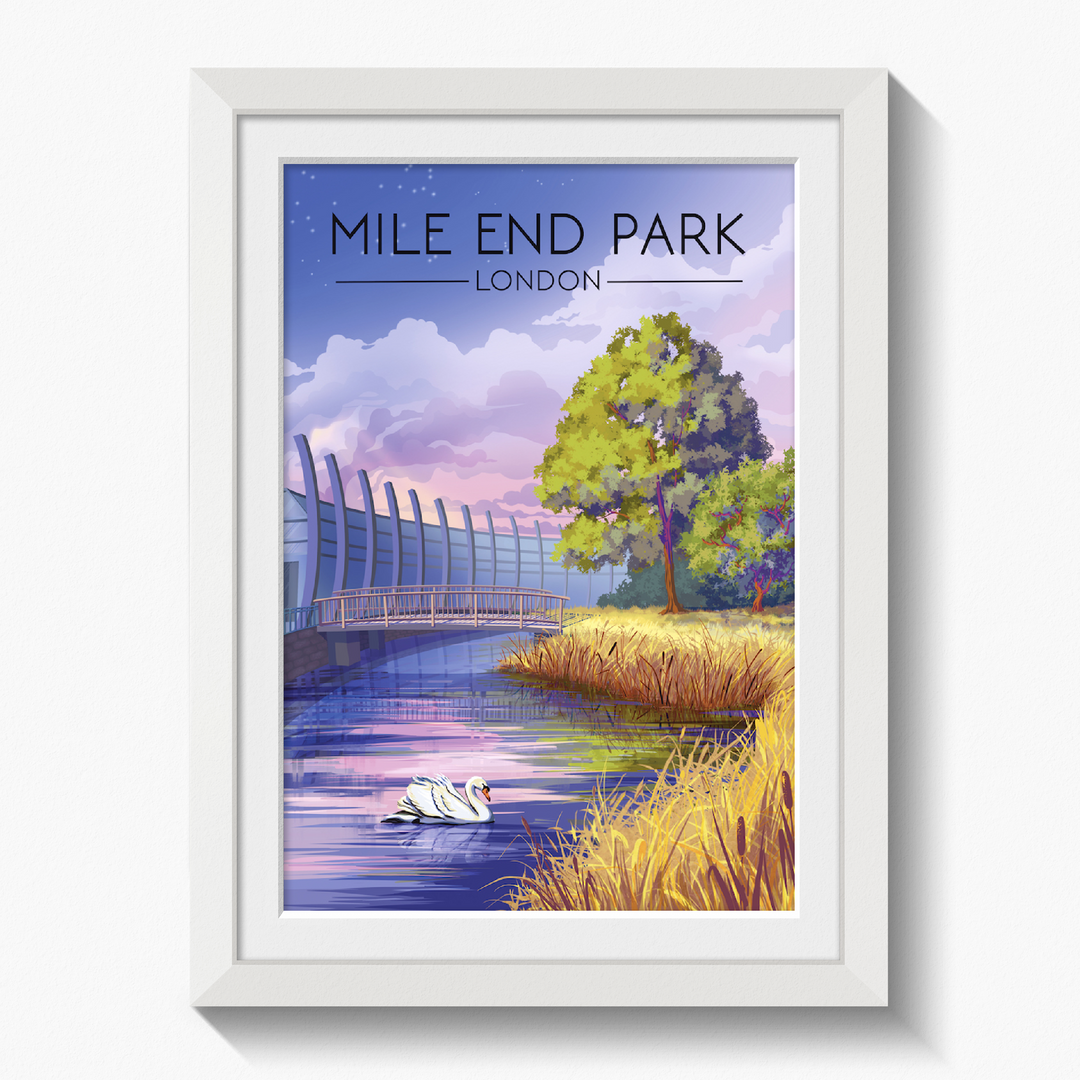 Mile End Park London Travel Poster