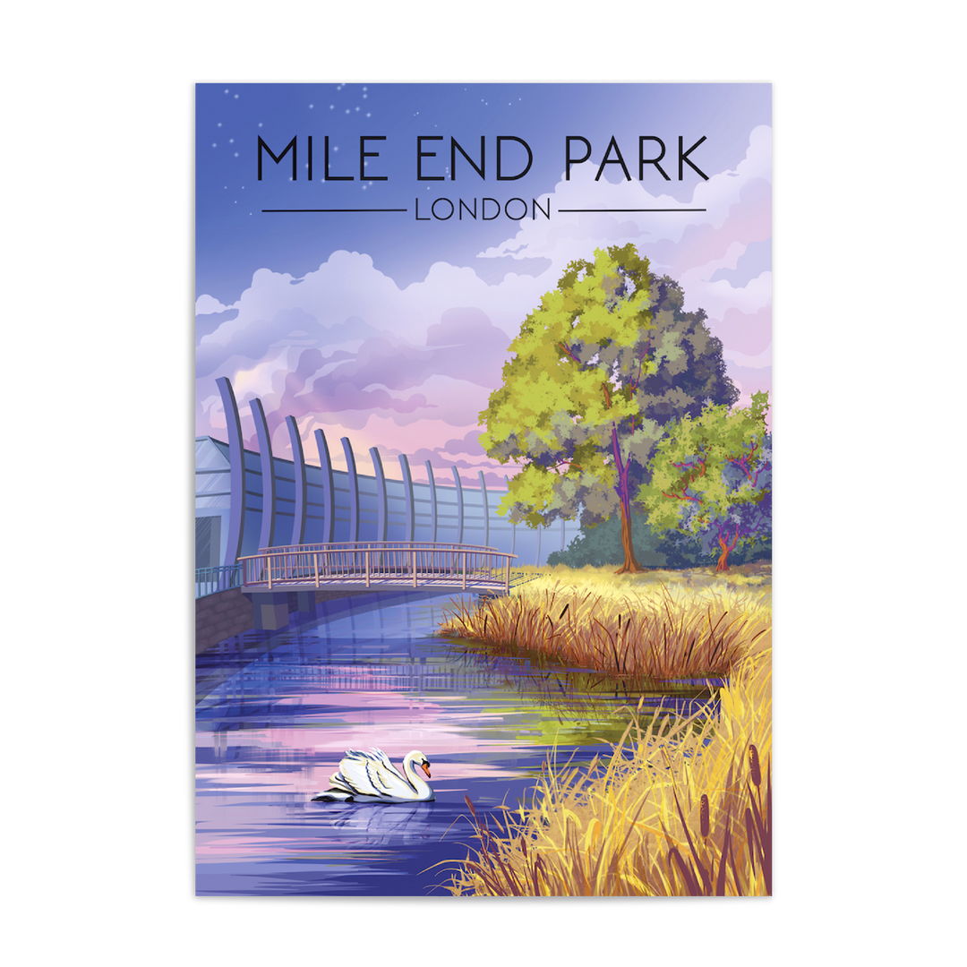 Mile End Park London Travel Poster