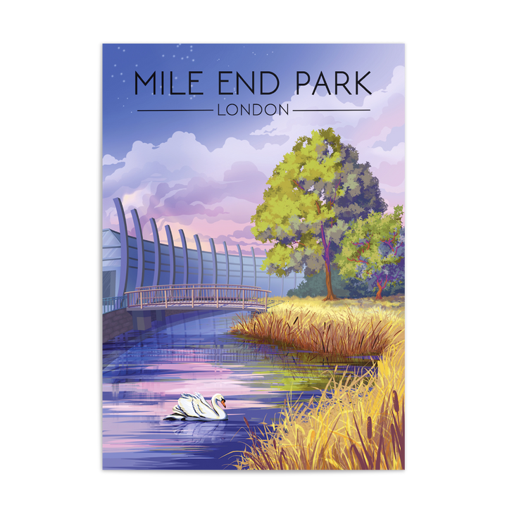 Mile End Park London Travel Poster