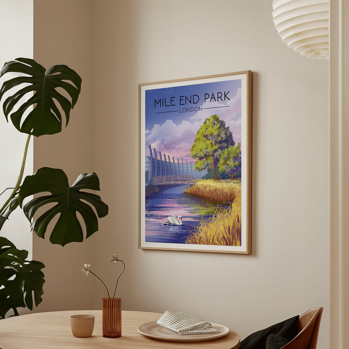 Mile End Park London Travel Poster
