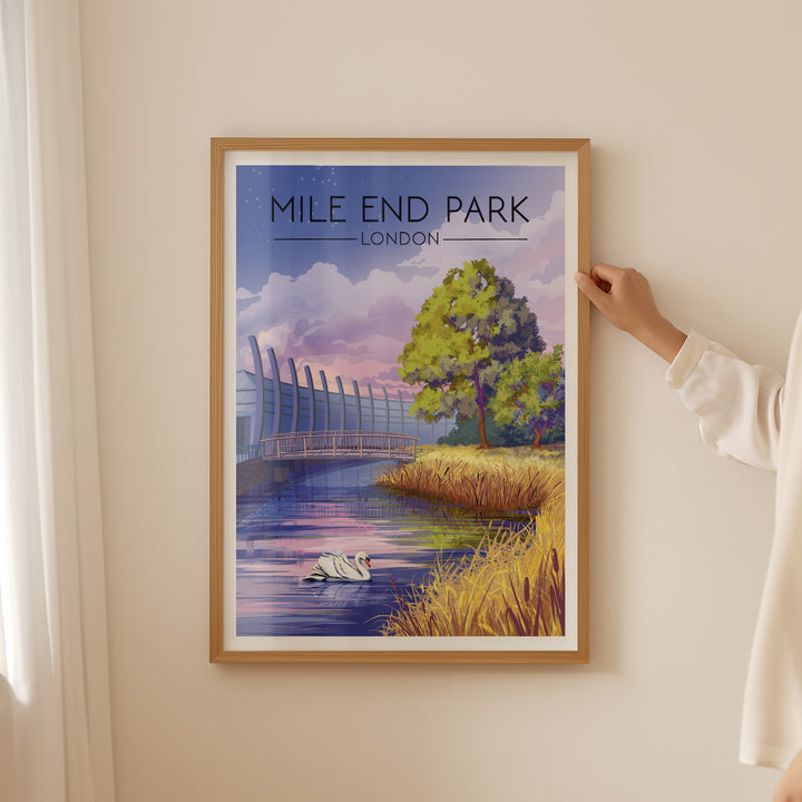 Mile End Park London Travel Poster