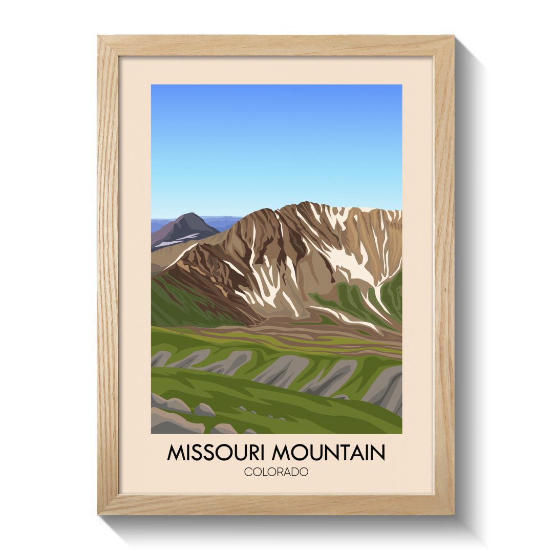 Missouri Mountain Colorado USA Travel Poster