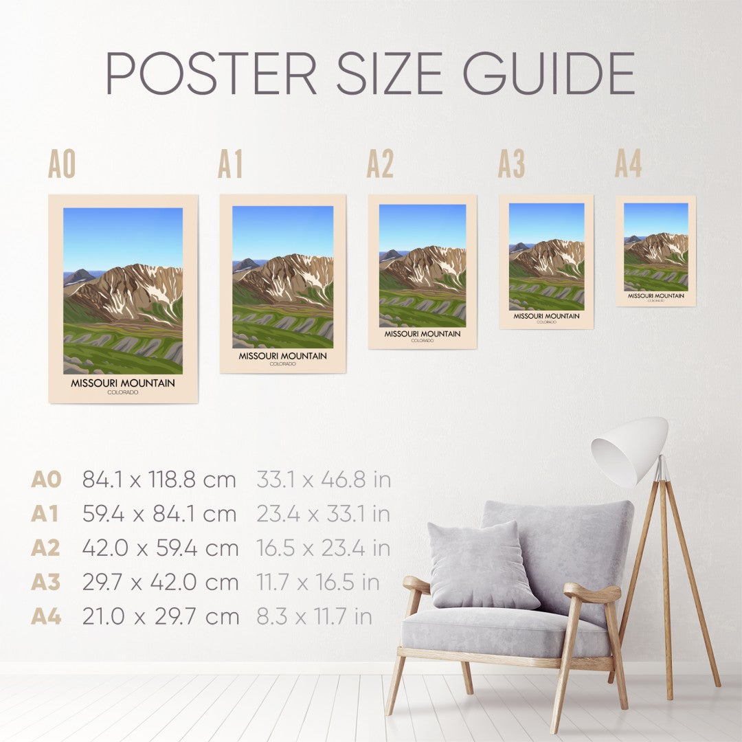 Missouri Mountain Colorado USA Travel Poster