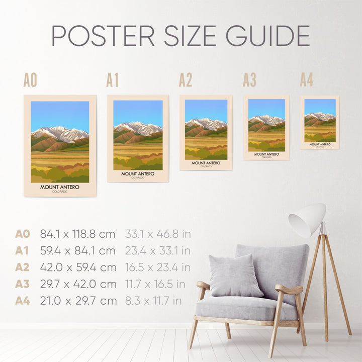 Mount Antero Colorado USA Travel Poster