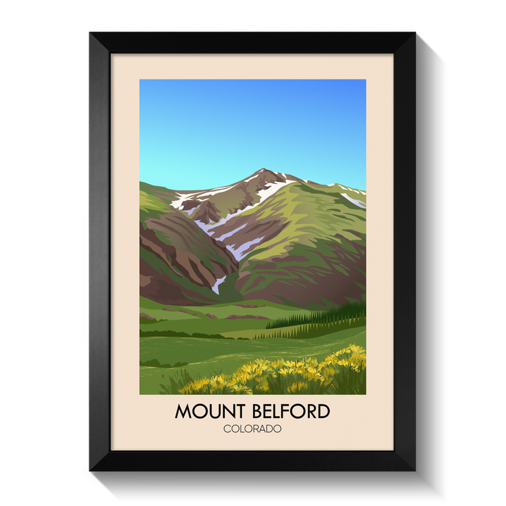Mount Belford Colorado USA Travel Poster
