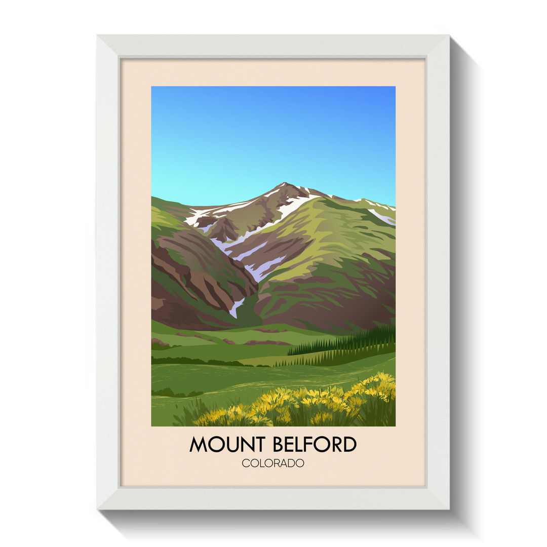 Mount Belford Colorado USA Travel Poster