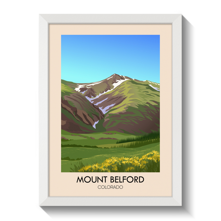 Mount Belford Colorado USA Travel Poster