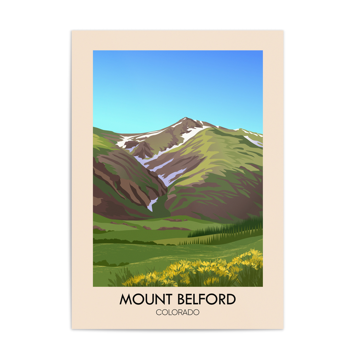 Mount Belford Colorado USA Travel Poster