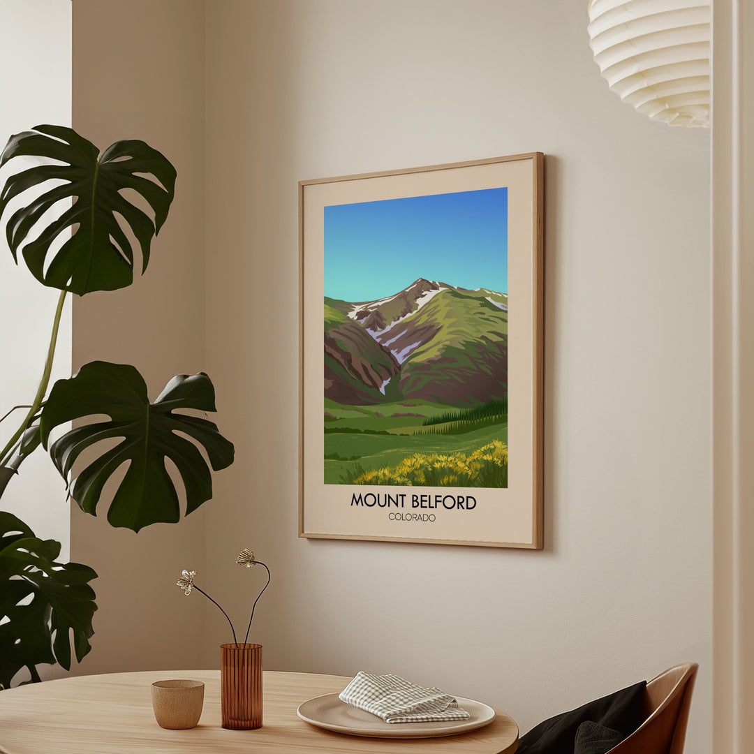 Mount Belford Colorado USA Travel Poster