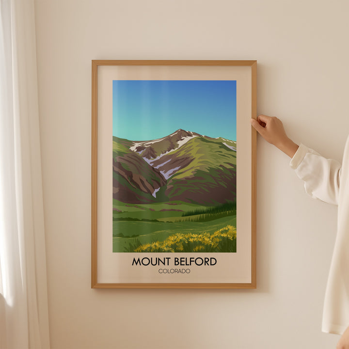 Mount Belford Colorado USA Travel Poster