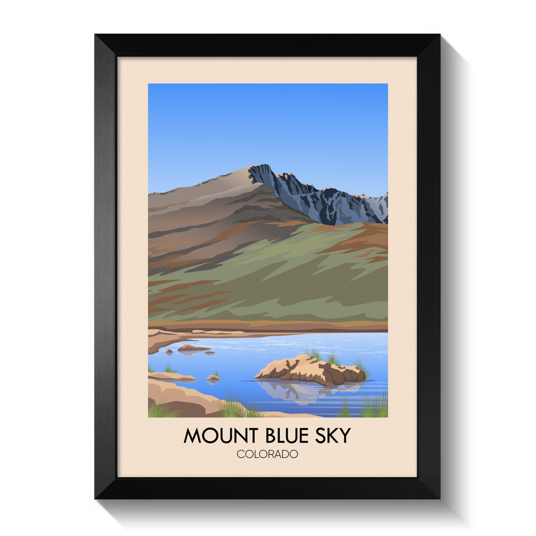 Mount Blue Sky Colorado USA Travel Poster