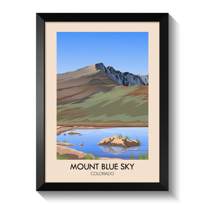 Mount Blue Sky Colorado USA Travel Poster