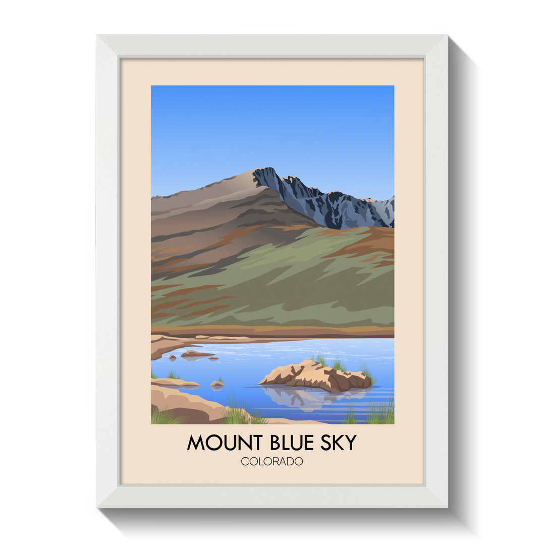 Mount Blue Sky Colorado USA Travel Poster