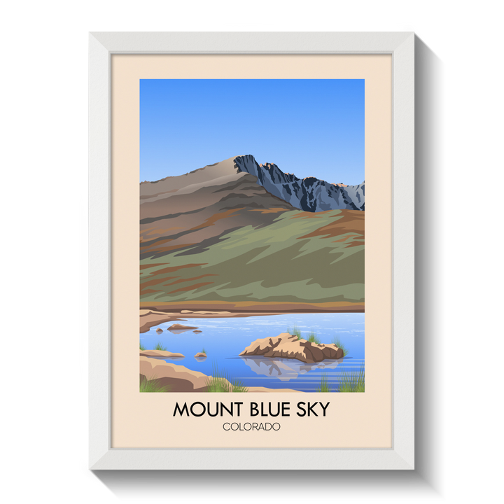 Mount Blue Sky Colorado USA Travel Poster