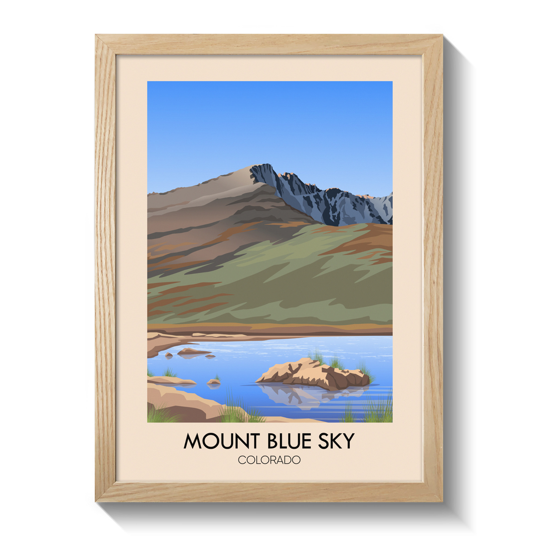 Mount Blue Sky Colorado USA Travel Poster