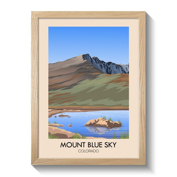 Mount Blue Sky Colorado USA Travel Poster