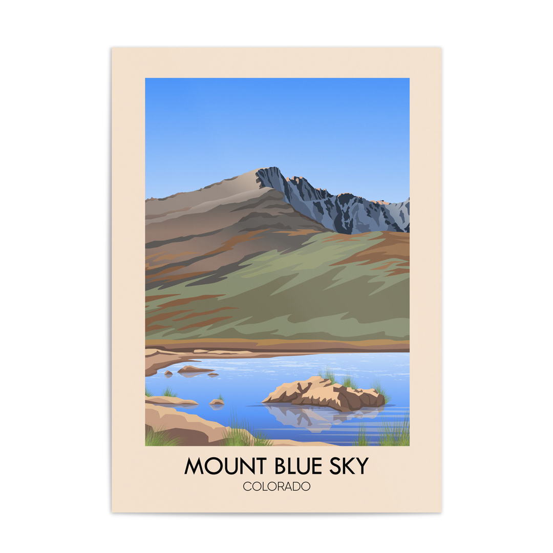 Mount Blue Sky Colorado USA Travel Poster