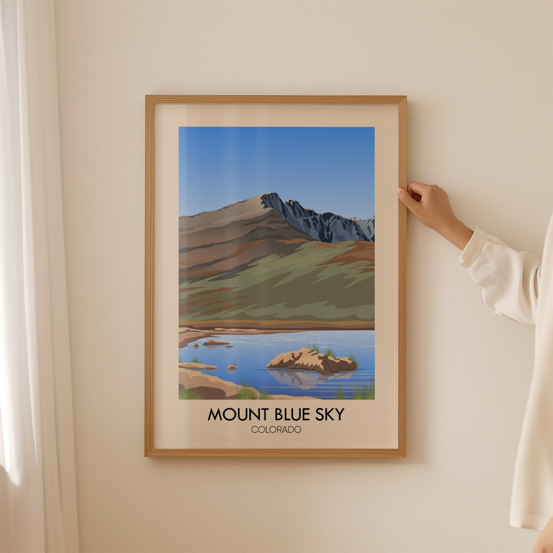 Mount Blue Sky Colorado USA Travel Poster