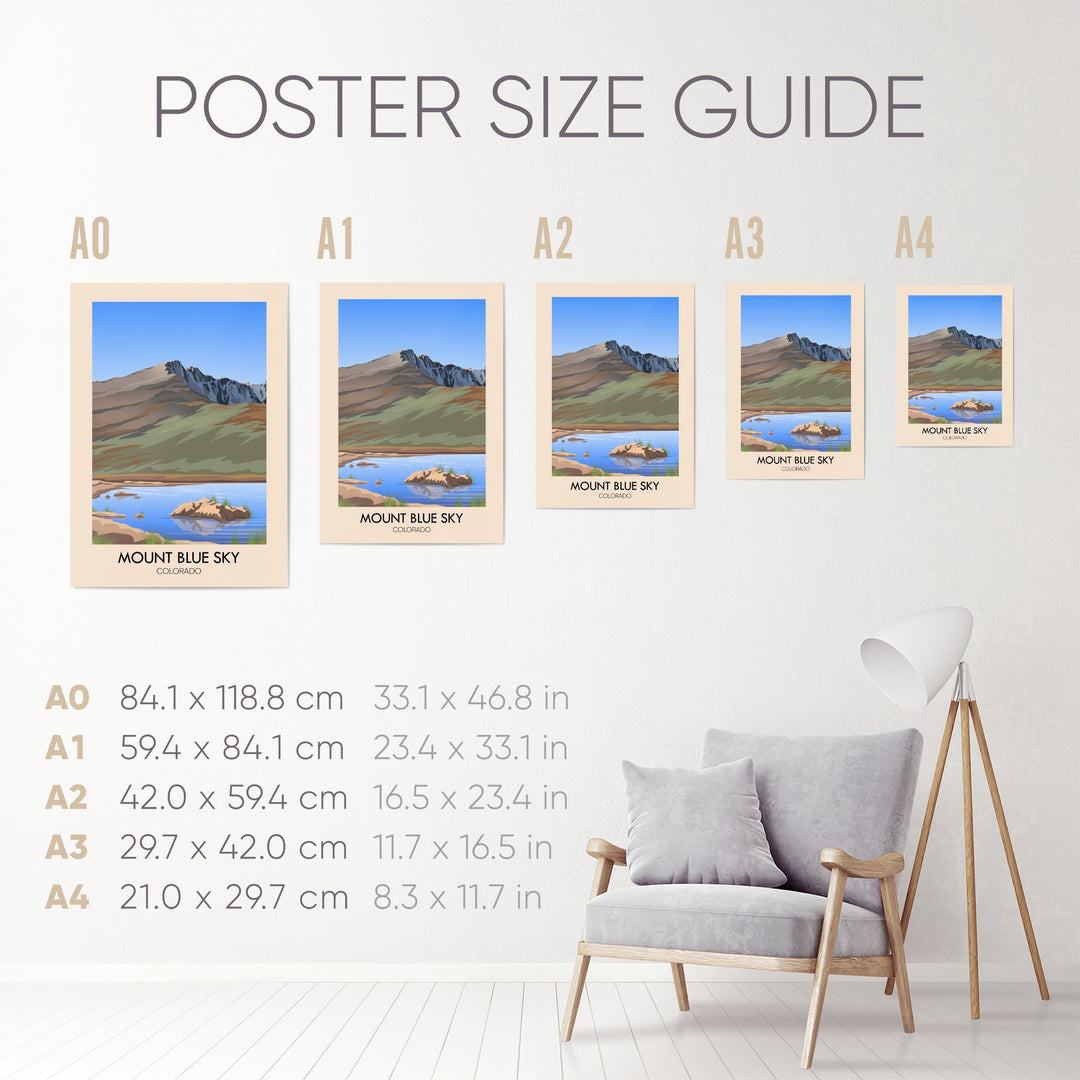 Mount Blue Sky Colorado USA Travel Poster