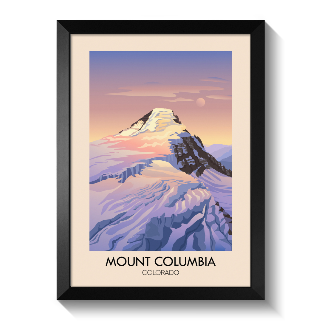 Mount Columbia  Colorado USA Travel Poster